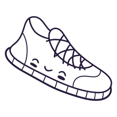 a drawing of a pair of sneakers