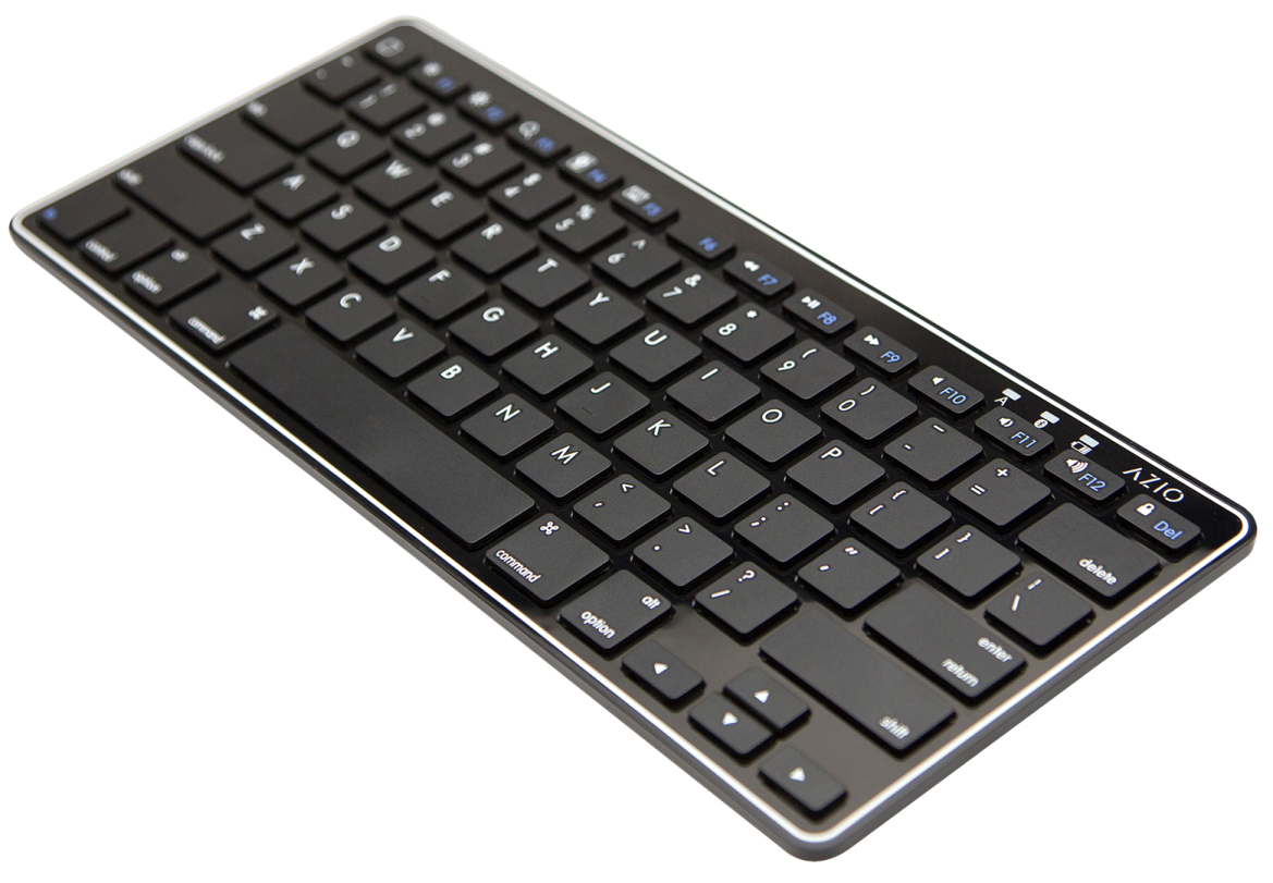a black computer keyboard on a white surface