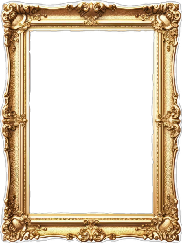 a gold frame on a white background
