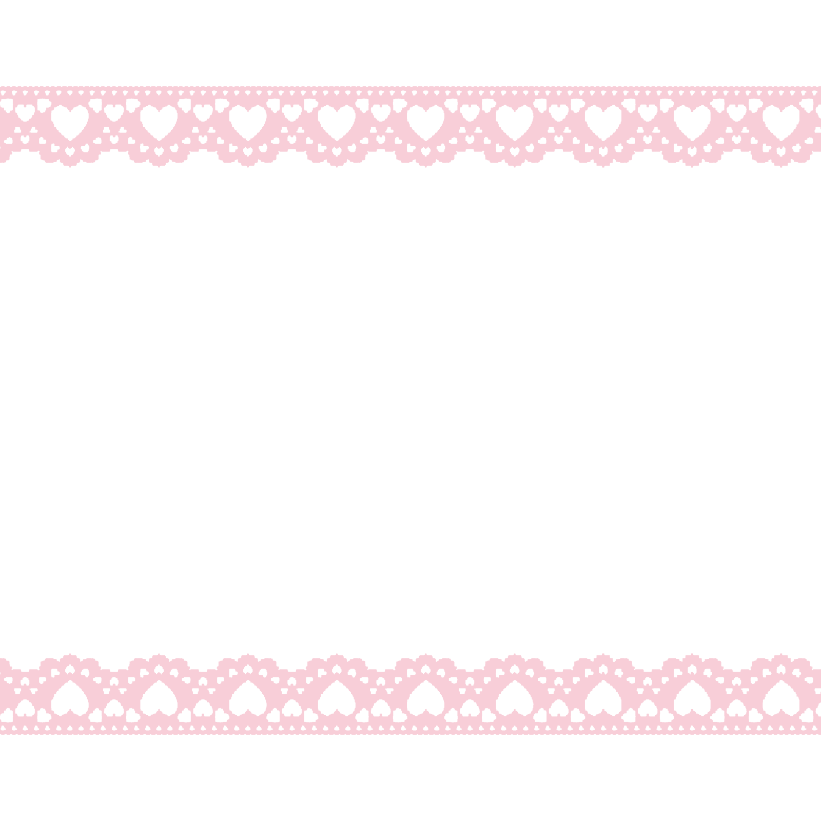 a pink and white border with hearts