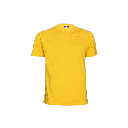a yellow t - shirt on a white background