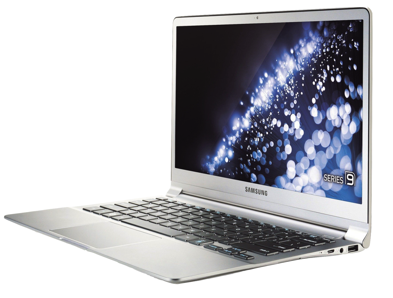 an open laptop computer on a white surface