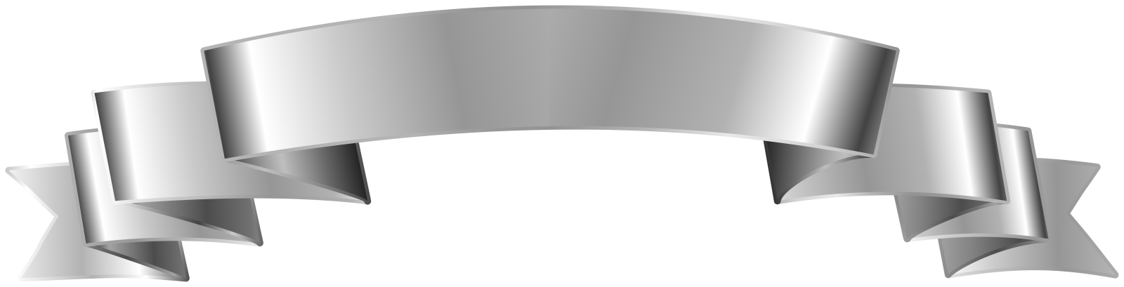 a silver ribbon on a white background