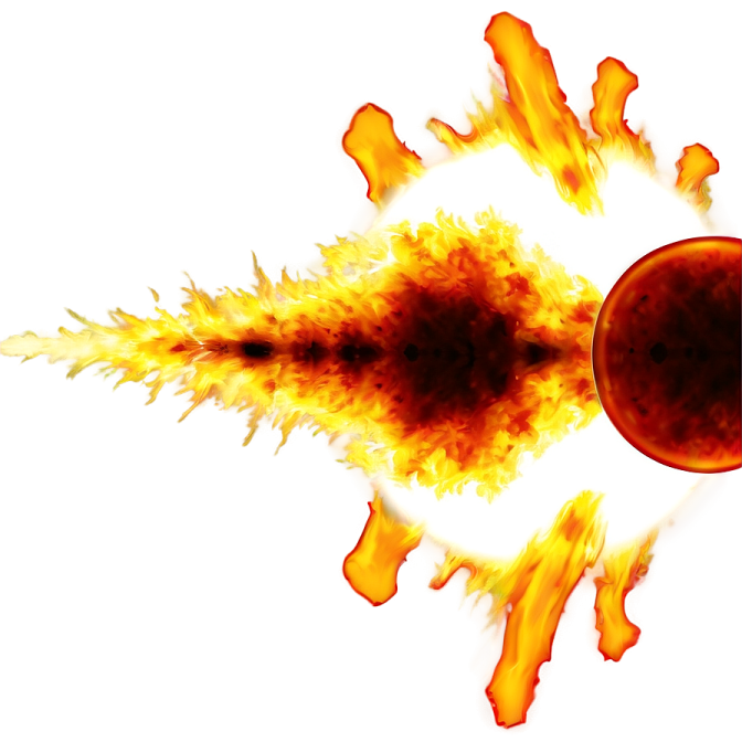 a fireball with flames coming from it