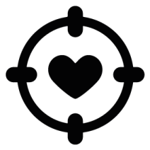 a black and white image of a heart in a circle