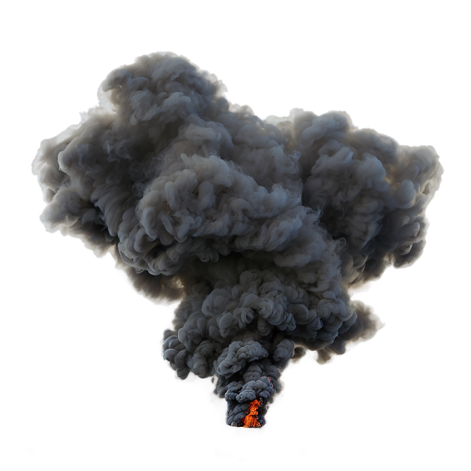 a black cloud of smoke