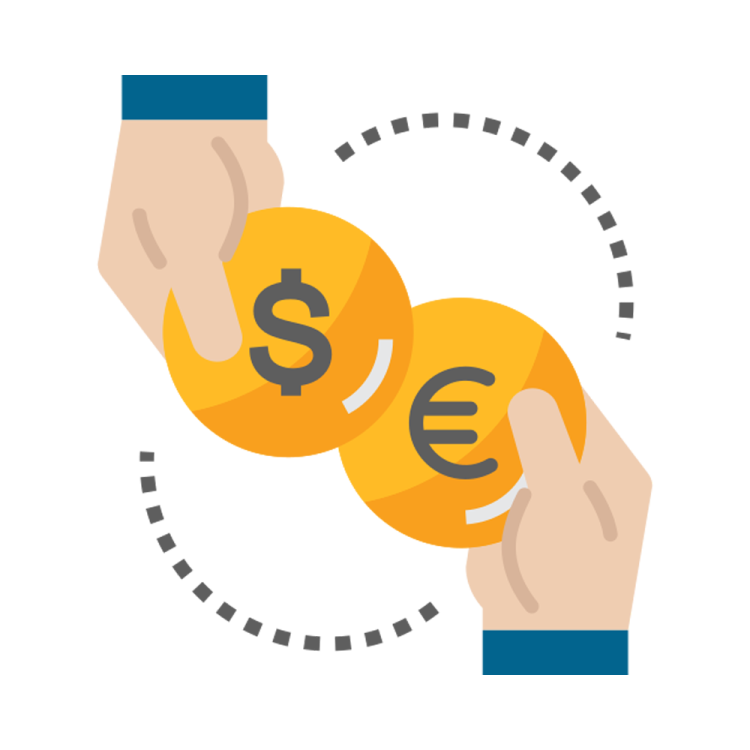 two hands holding coins with a dollar sign