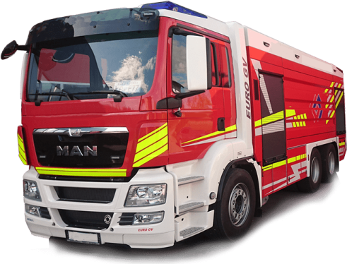 a red and white fire truck