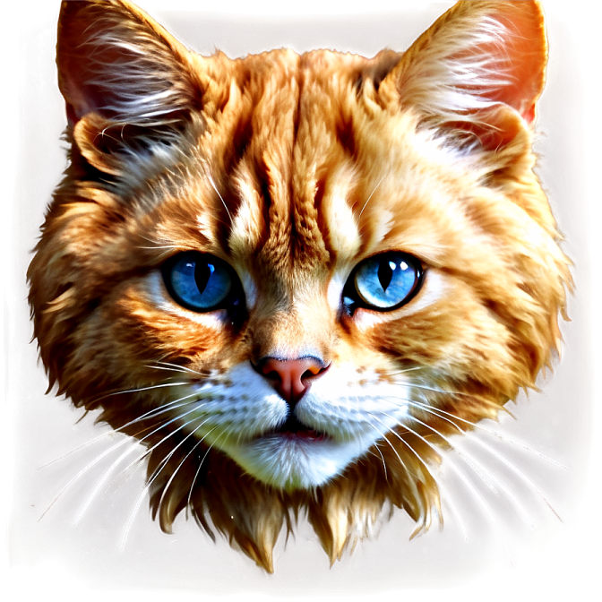a drawing of a cat with blue eyes