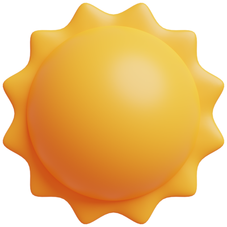 a yellow sun on a white background