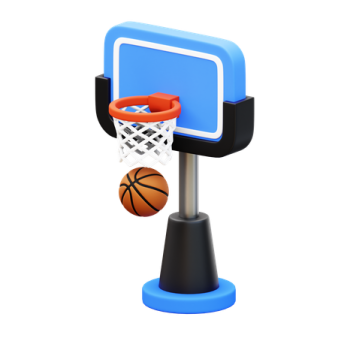 a basketball hoop with a ball in it