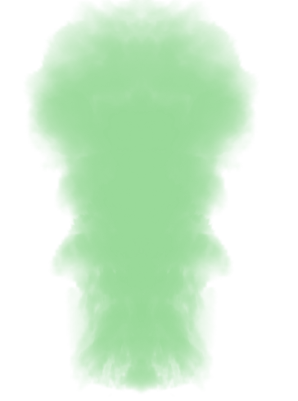 a green smoke cloud on a white background