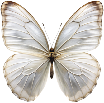 a white butterfly with black and brown markings