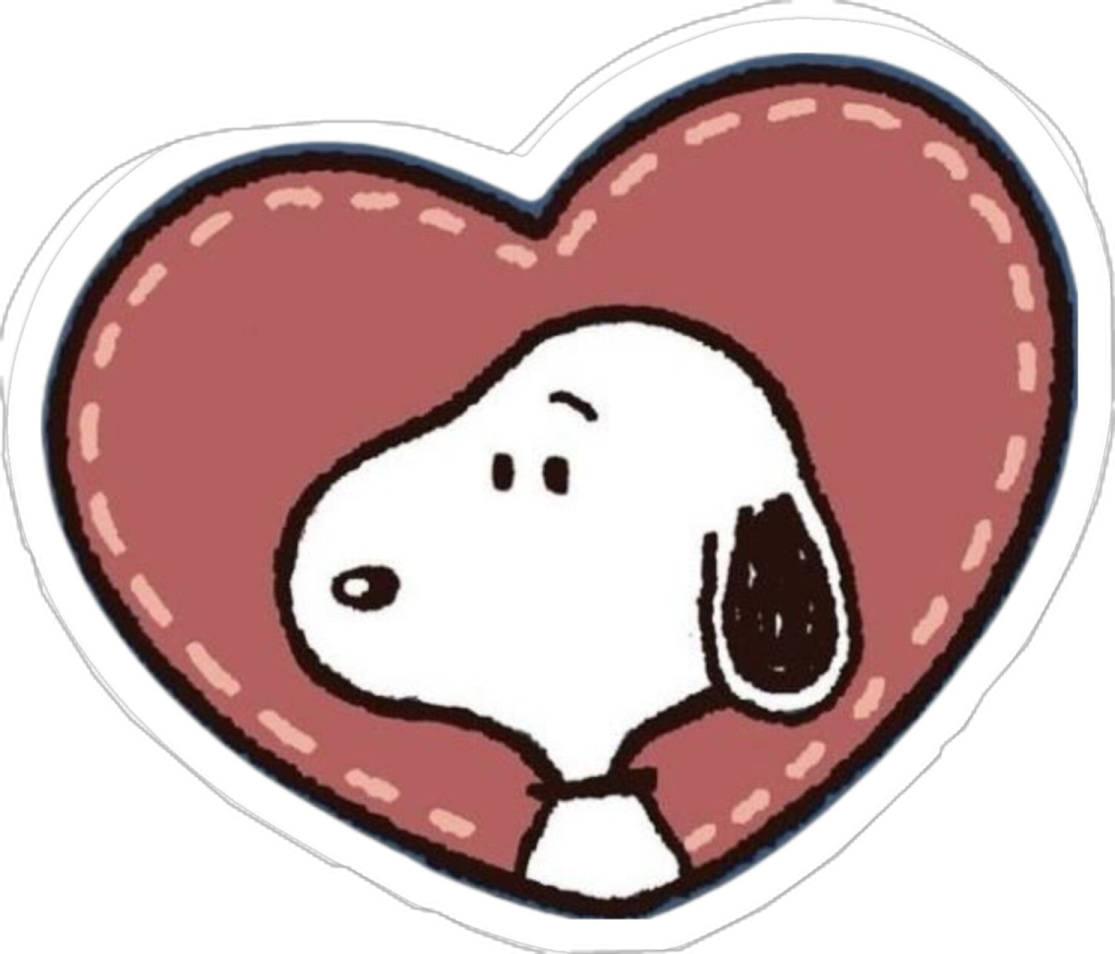 a heart shaped sticker with a dog in it