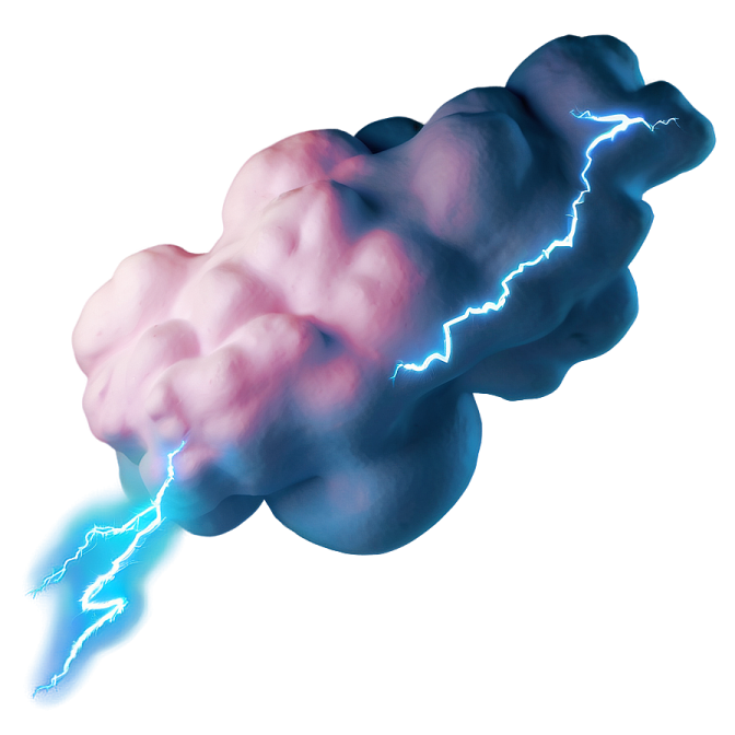 a cloud with lightning coming from it