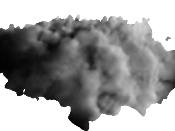 a black smoke cloud on a white background