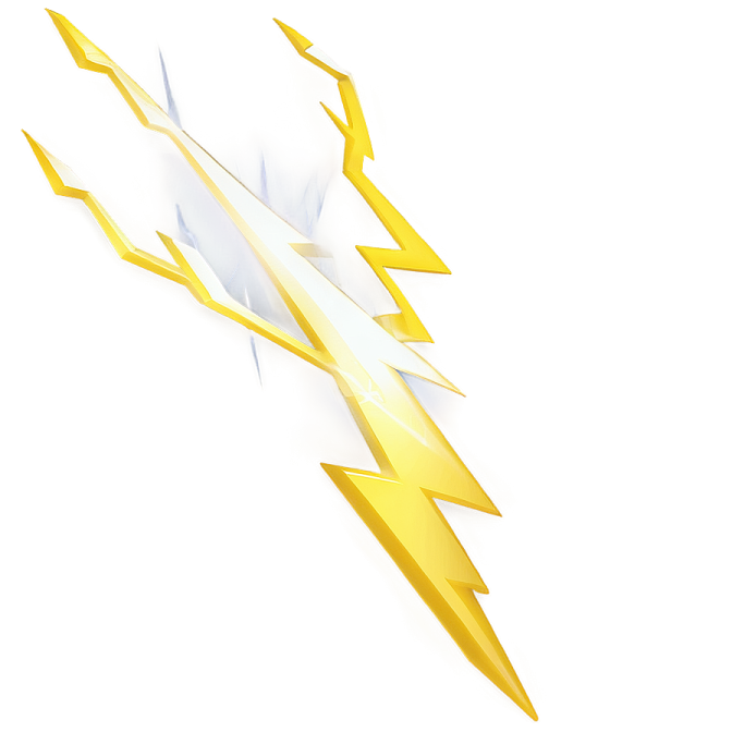 a yellow and white lightning bolt