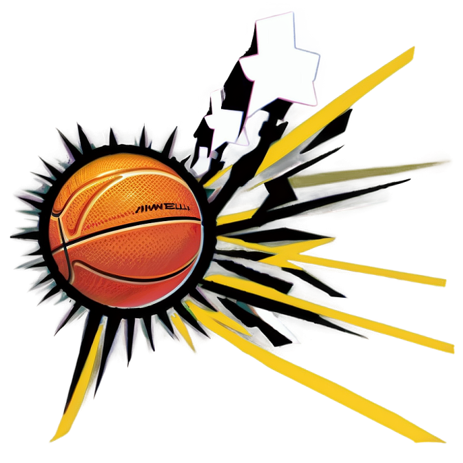 an image of a basketball ball breaking through a wall