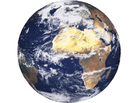 the earth with a white background