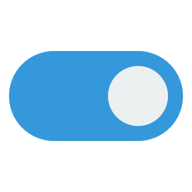 a blue button with a white circle on it