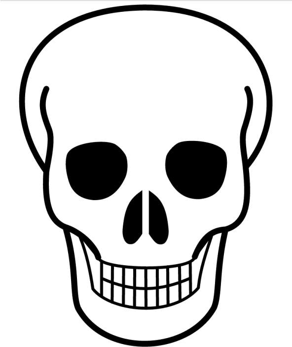 a black and white image of a skull
