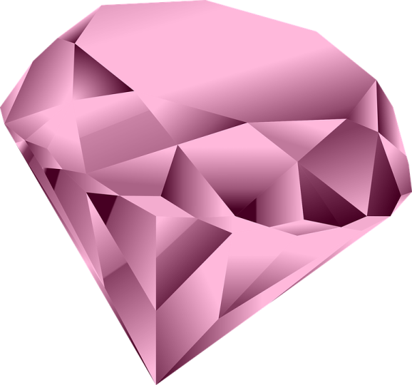 a pink diamond on a white background