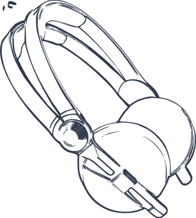 a drawing of a headphone