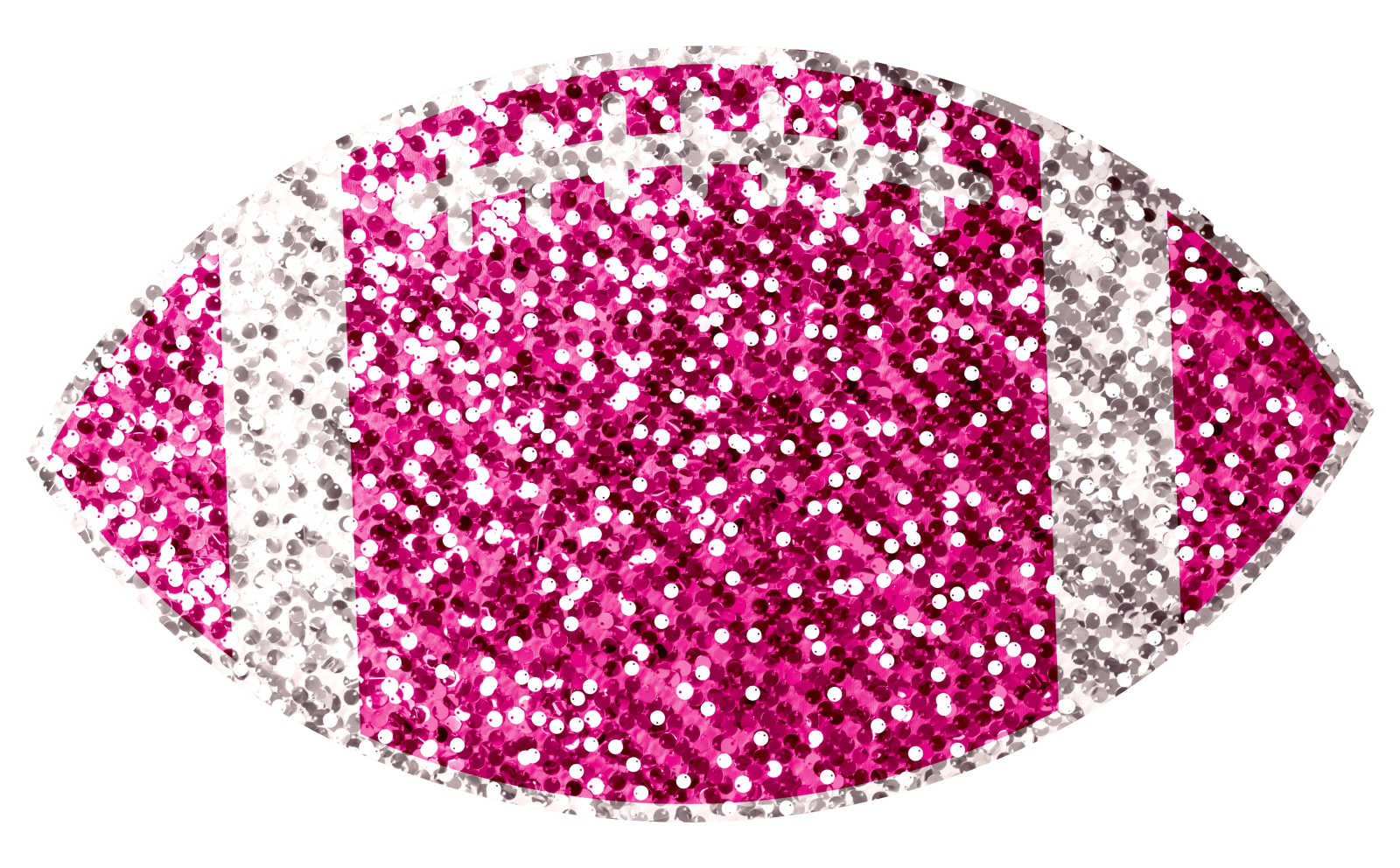 a pink and silver glitter football
