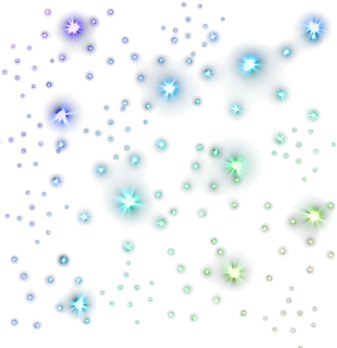 a white background with blue and green stars