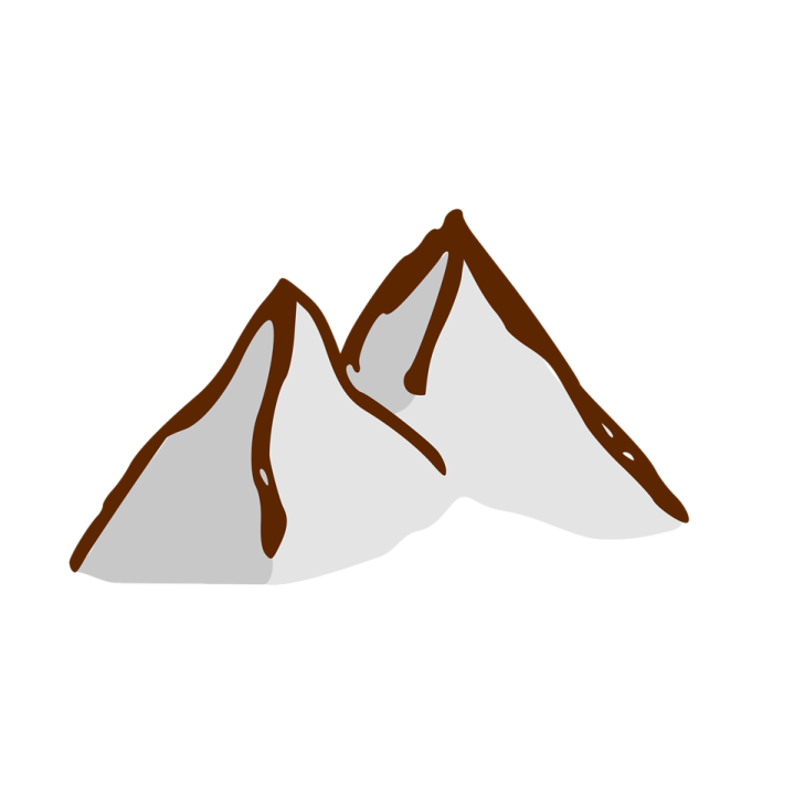 a mountain icon on a white background