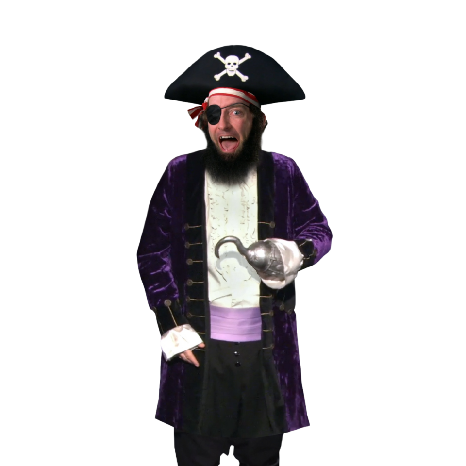 a man dressed in a pirate costume