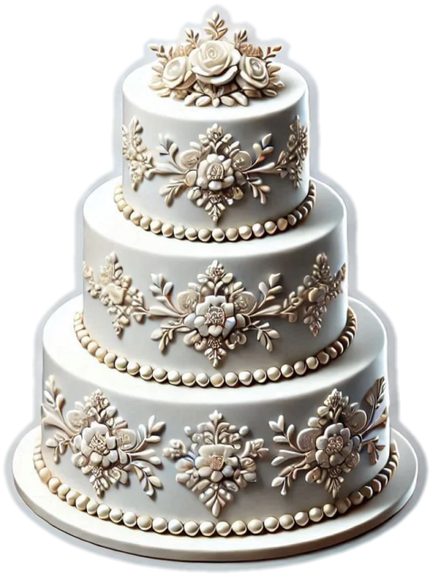 a three tiered cake with flowers on top