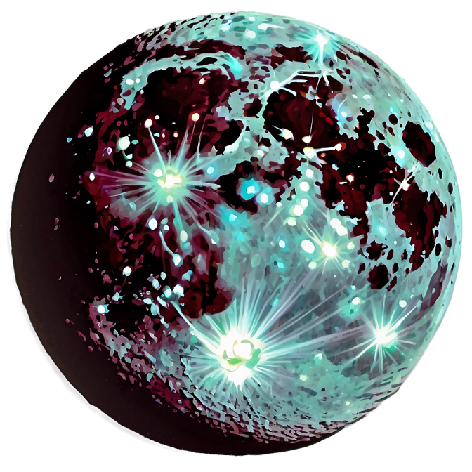 a drawing of the moon with stars on it