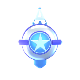 a star in the center of a circular object