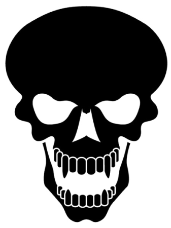 a black and white image of a skull