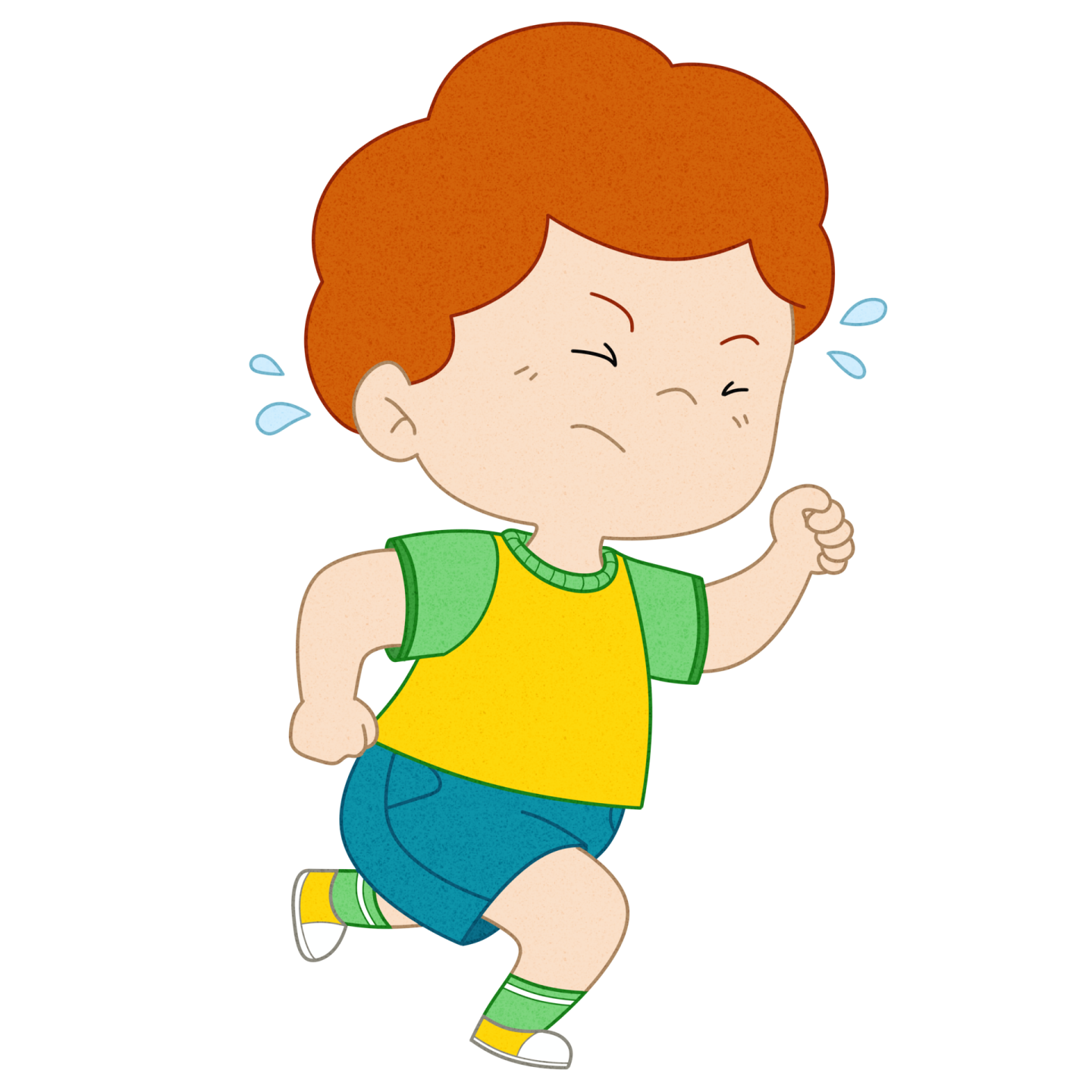 a boy running with his head in the air