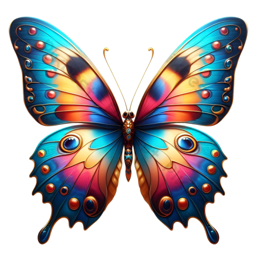 a colorful butterfly on a white background