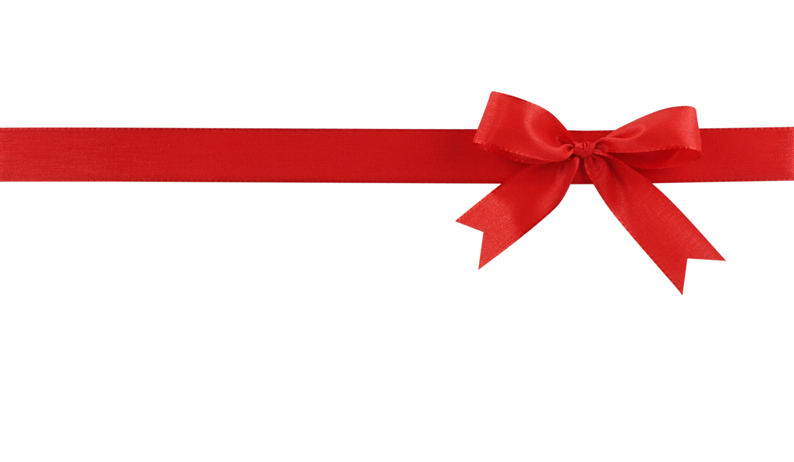 a red ribbon with a bow on it