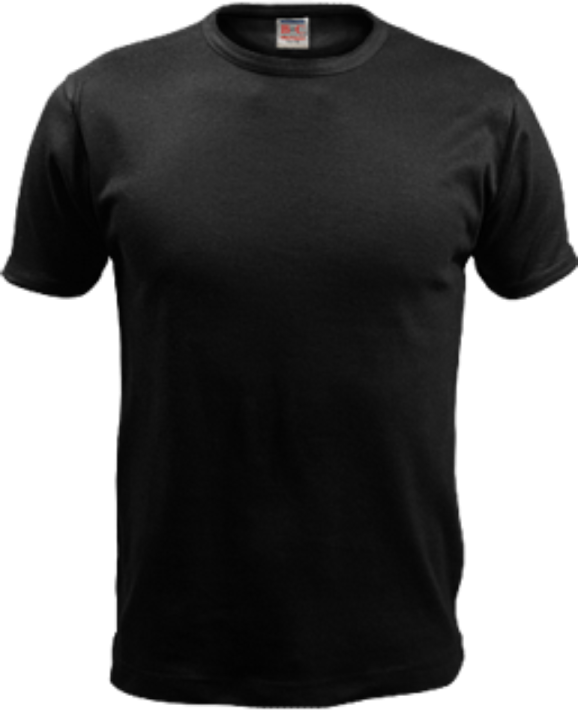 a black t - shirt on a white background