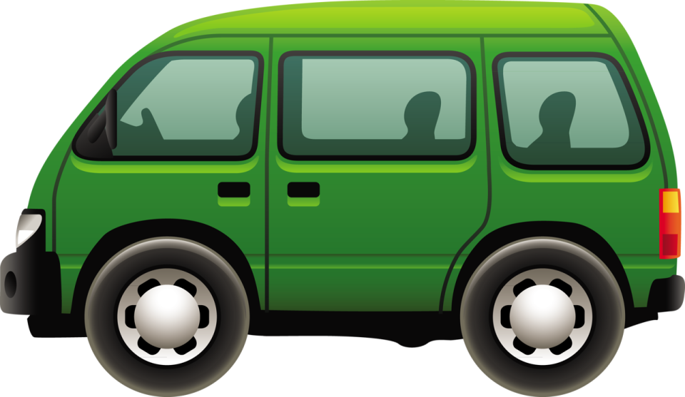 an image of a green van