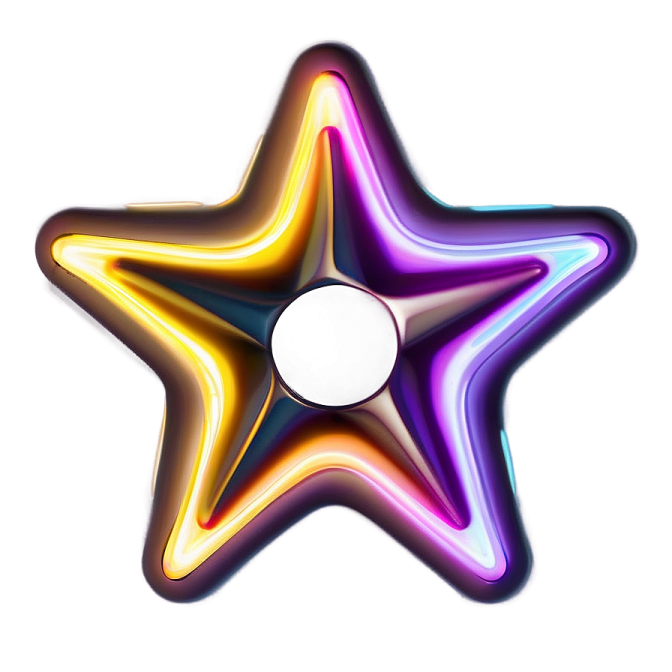 a rainbow colored star on a white background