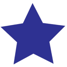 a blue star on white background