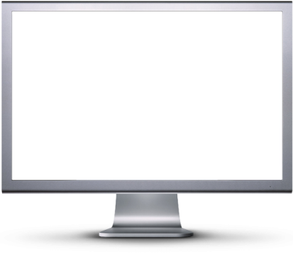 a computer monitor with a blank screen