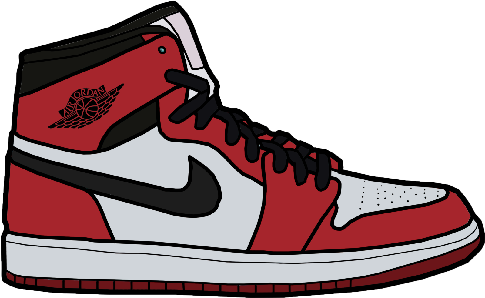 a pair of red and white sneakers