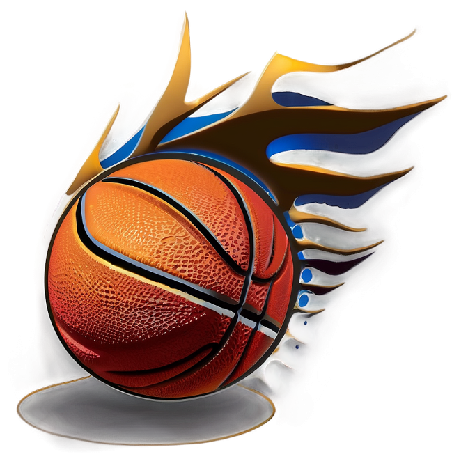 a basketball ball with flames coming out of it