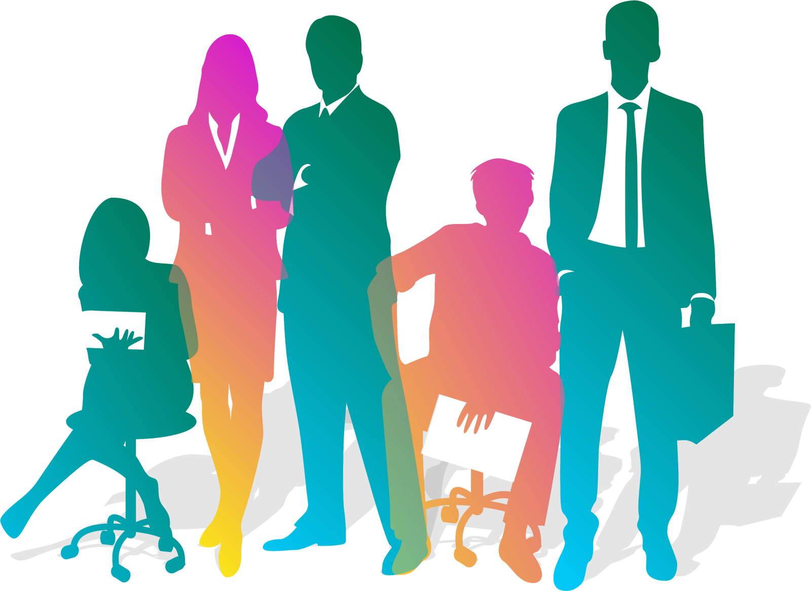 a group of people standing in a line