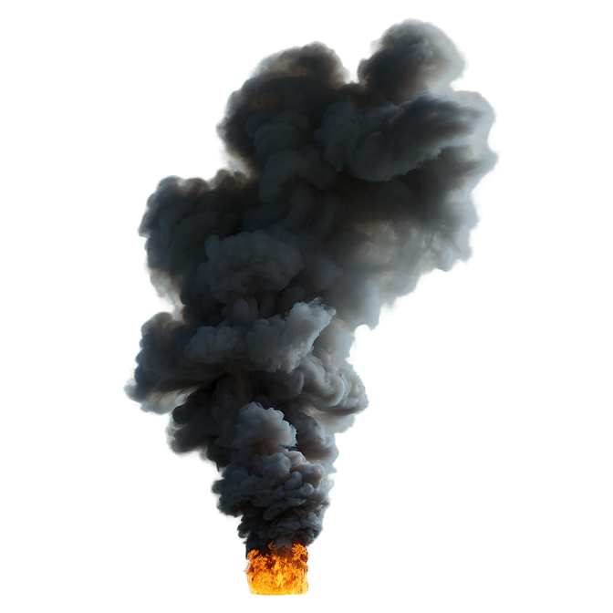 a black cloud of smoke on a white background