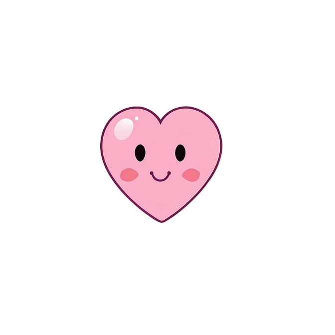 a pink heart on a white background