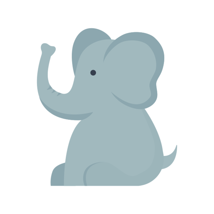 an elephant sitting on the ground with its trunk up