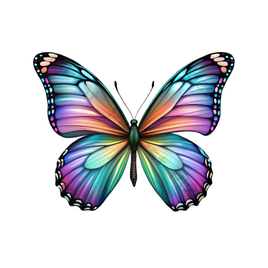 a colorful butterfly on white background
